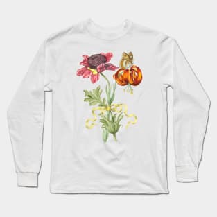 Spring Flowers Bouquet with Ribbon and Butterfly Long Sleeve T-Shirt